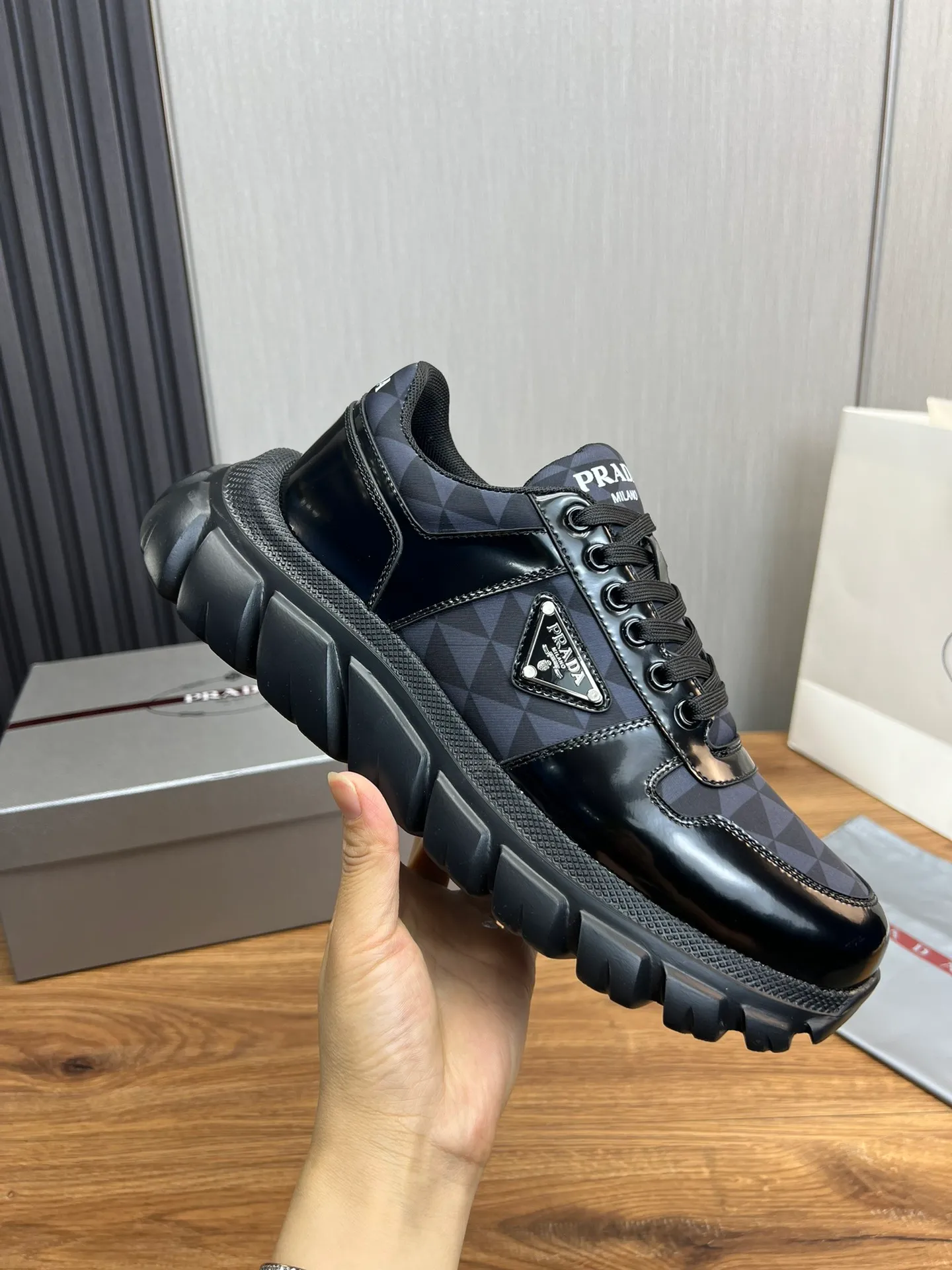 Men's shoes 💰560💰 [PRADA] Men's shoes are popular in the counter, official website is synchronized, 1 high-quality shipment ✔️Original cowhide + cowhide lining, 1🆚1 replica, original sole, 38-45 (45 customized, non-refundable)